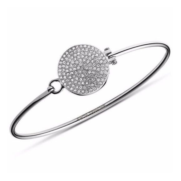 Michael Kors Jewelry - LOWEST! Michael Kors silver pave disk bracelet